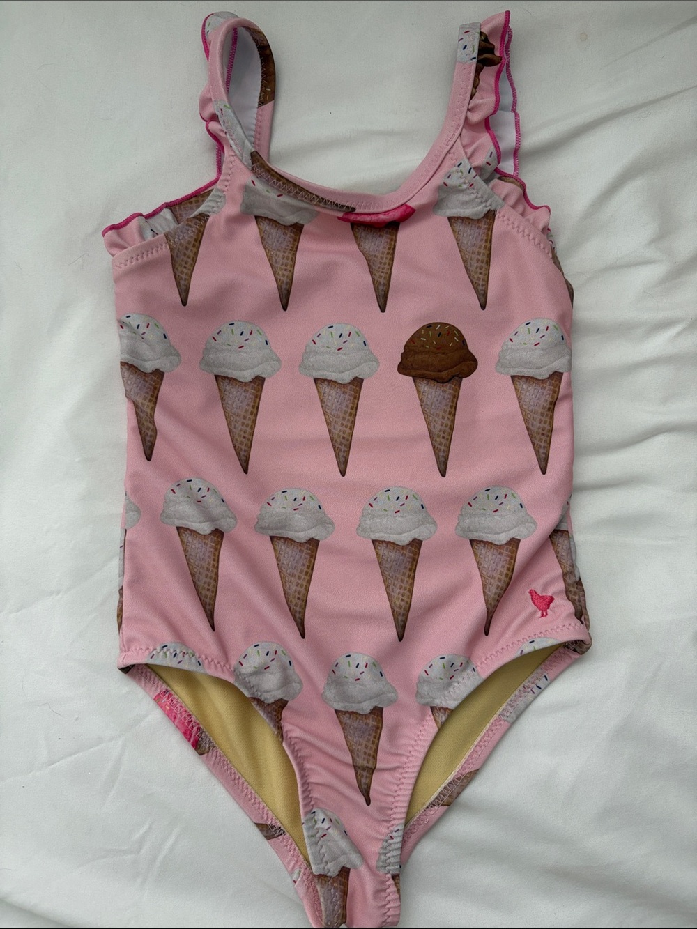 Pink Chicken Pink Ice Cream Cone One-Piece Swimsuit